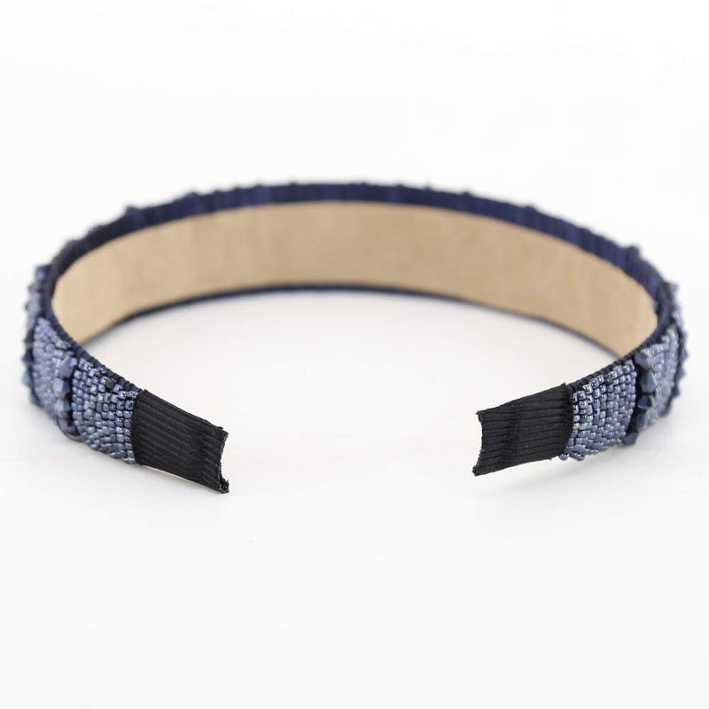 BTWTRY Navy Blue Broadside Hand Made Crystal Headband Fashion Lssuing Boutique Press Hair Headband for Woman and Girl Hair Accessories (Navy Blue) - Image 3